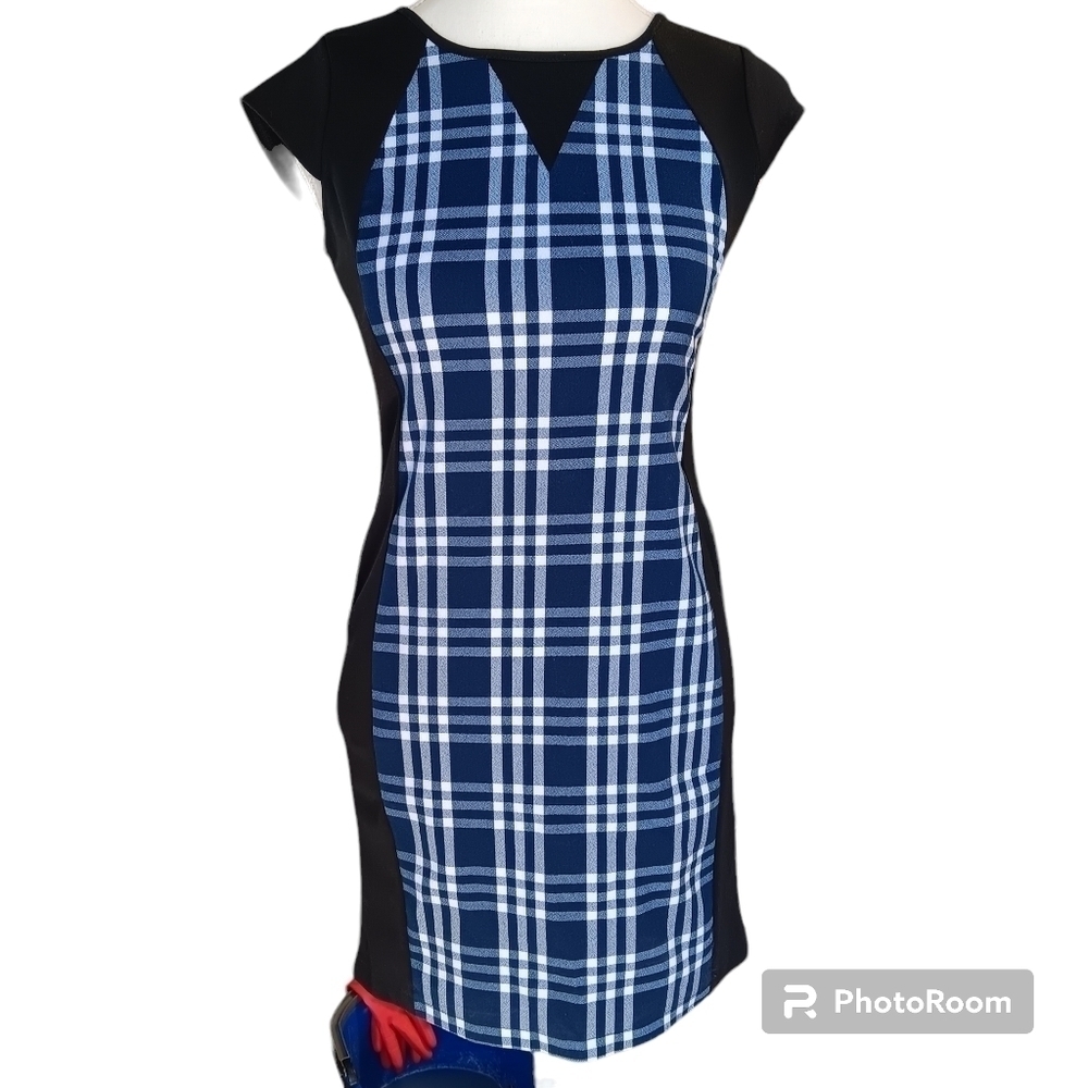 Zara Basics Cap Sleeve Plaid dress Women's Size M